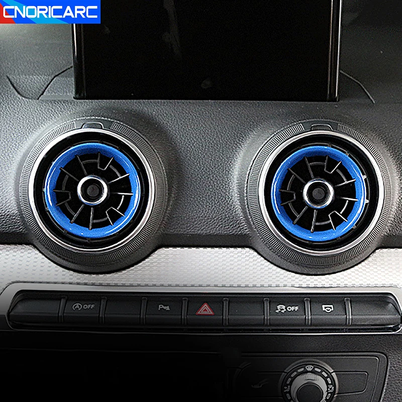 

Carbon Fiber Color Car Accessories Center Console Front Air Outlet Circles Frame Trim For Audi A3 8V 2013-2019 Interior Stickers