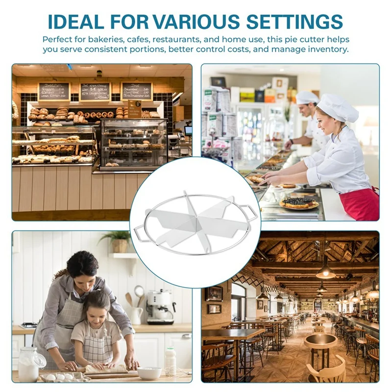 ABRE-Stainless Steel Pie Cutter 6-Slice Pie Cutter Creates Beautifully Uniform Slices Of Pie