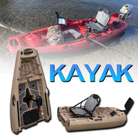 Modular Kayak With Engine Fishing Boat Canoe With Seat And Paddle Rotomolded Raft Portable For Drift Outdoor Fishing