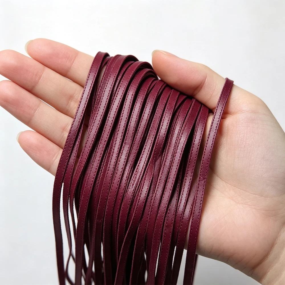 2 Meter bunte 5mm flache PU-Lederkordel als Taillenkette, Armband, Gürtel, Taschengriff für DIY Schmuckherstellung, Zubehör und Bastelmaterialien – Detail 5