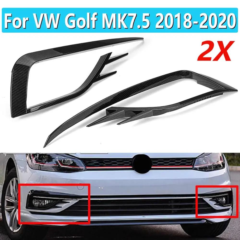 1 Pair For VW For Golf MK7.5 2018 2019 2020 Car Front Fog Lamp Eyebrow Wind Knife Eyelid Cover Frame