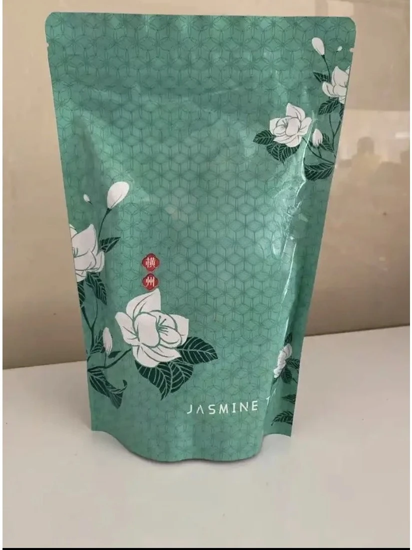 Sacchetti con cerniera da 250 g/500 g Sigillatura riciclabile verde gelsomino senza sacchetto di imballaggio