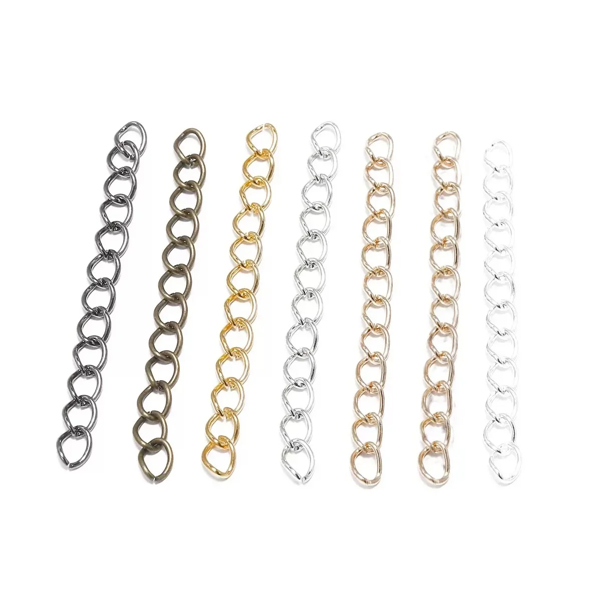 100pcs/lot 50mm 70mm Necklace Extension Chain Bulk Bracelet Extended Chains Tail Extender For DIY Jewelry Making Findings image 4