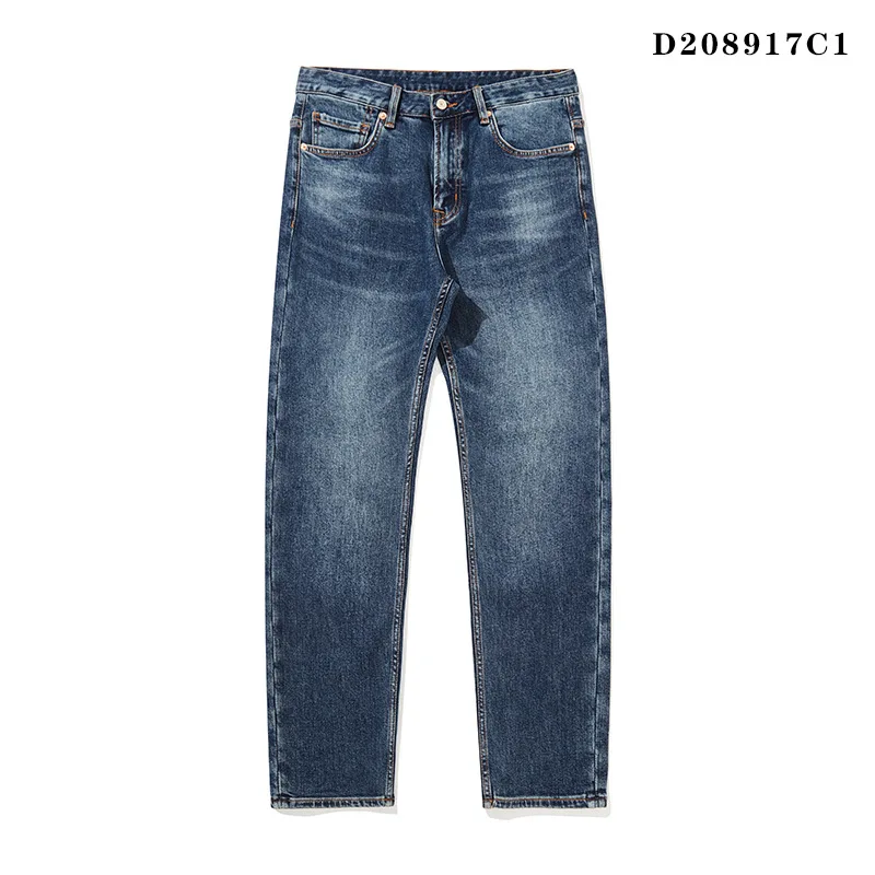 

Men's Thick Jeans Korean Smart Casual Jeans Autumn Winter Thick Denim Style Vintage Cargo Pants Loose Stretch Denim Trousers