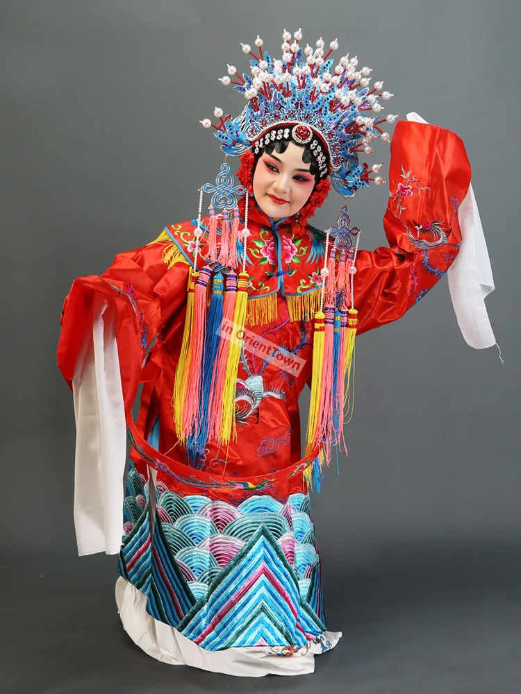 Princess Drunken Troupe Outfit Phoenix Embroidery Beijing Opera Gui Fei Zui Jiu Peking Opera Clothing Drama role Supply Costume