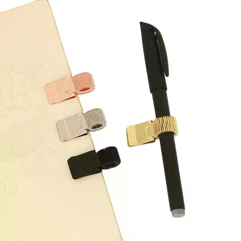 

Pen Stationery 1/3/5Pcs Multifunctional Telescopic Spring Electroplating Clip Notepad Portable Slot Fixed Accessories