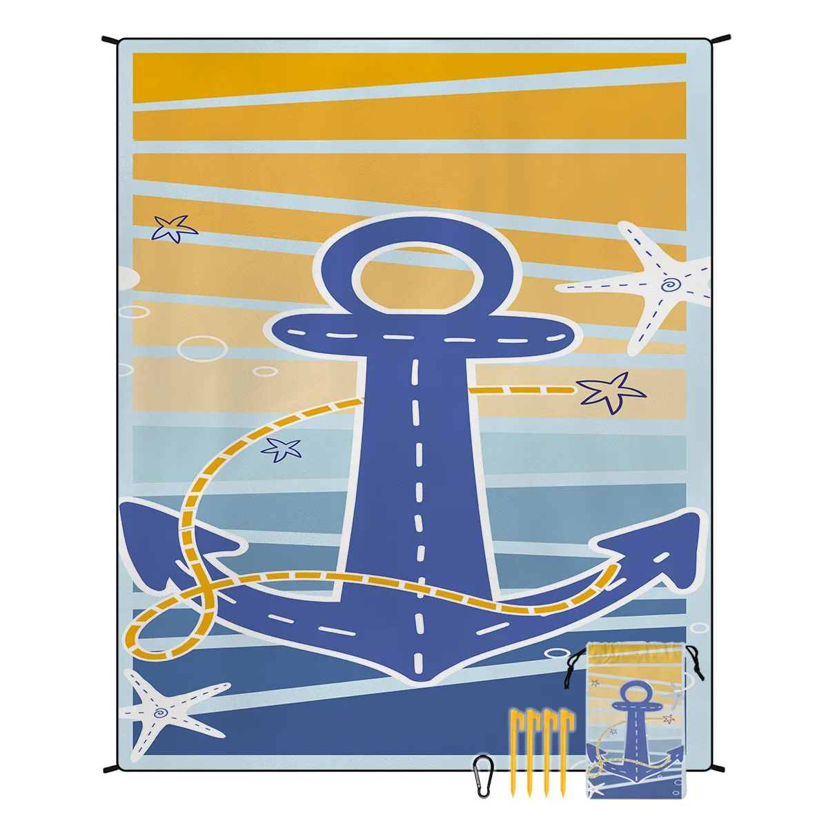 

Large Waterproof Sandproof Beach Blanket - Quick Dry Lightweight Picnic Mat for Travel, Camping & Outdoor Adventures