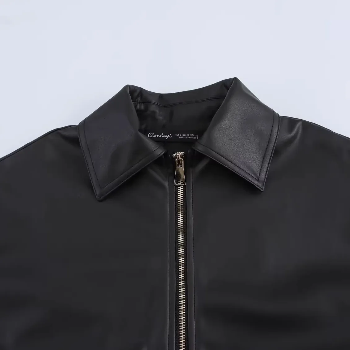 JNLEAOG Faionable Giacca in pelle allentata da donna Autunno New Sle 30376 Cappotto lungo in pelle PU Sve Gioventù Vestibilità regolare