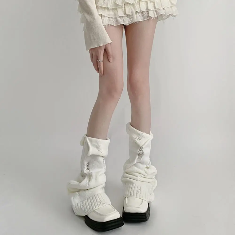 

New Japanese Knitted Leg Warmer Socks Elastic Lolita Versatile Leg Covers Girls Solid Color Boots Cover
