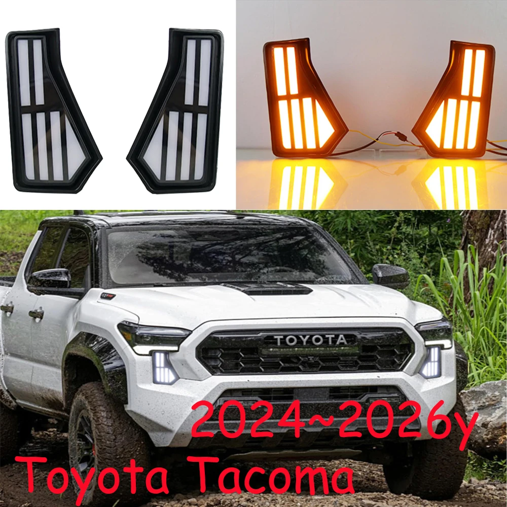 

video car Bumper headlight for Toyota Tacoma daytime light 2024~2025y auto accessories LED headlamp Tacoma fog light