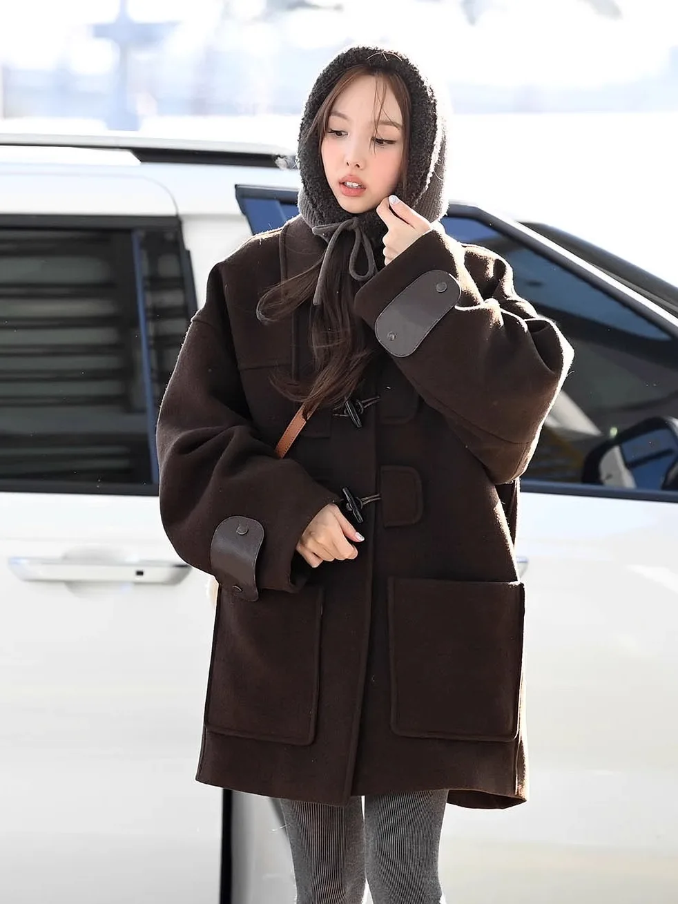 Lina Chain Beau College Sle abrigo de lana Retro versátil abotonado prendas de vestir exteriores versión coreana corte recto largo Sve