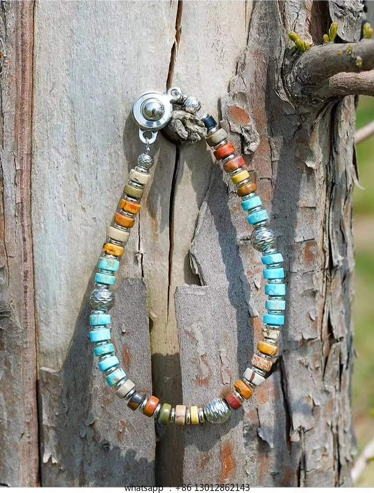 

Versatile beaded bracelet men's and women's retro natural stone shell couple dopamine bracelet