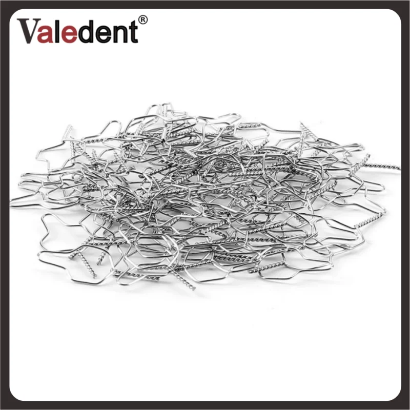 100Pcs/Pack Dental Orthodontic Kobayashi Wire Preformed Ligature Wire Long Short Twist Weld 0.008-0.014 for Metal Bracket Brace