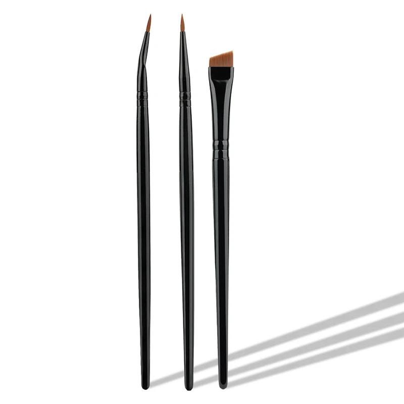 Juego de pinceles delineadores de ojos doblados ultrafinos, 3 uds., detalle de maquillaje, desgarro de ojos, delineador fino, corrector, hoja angular, cepillo para cejas