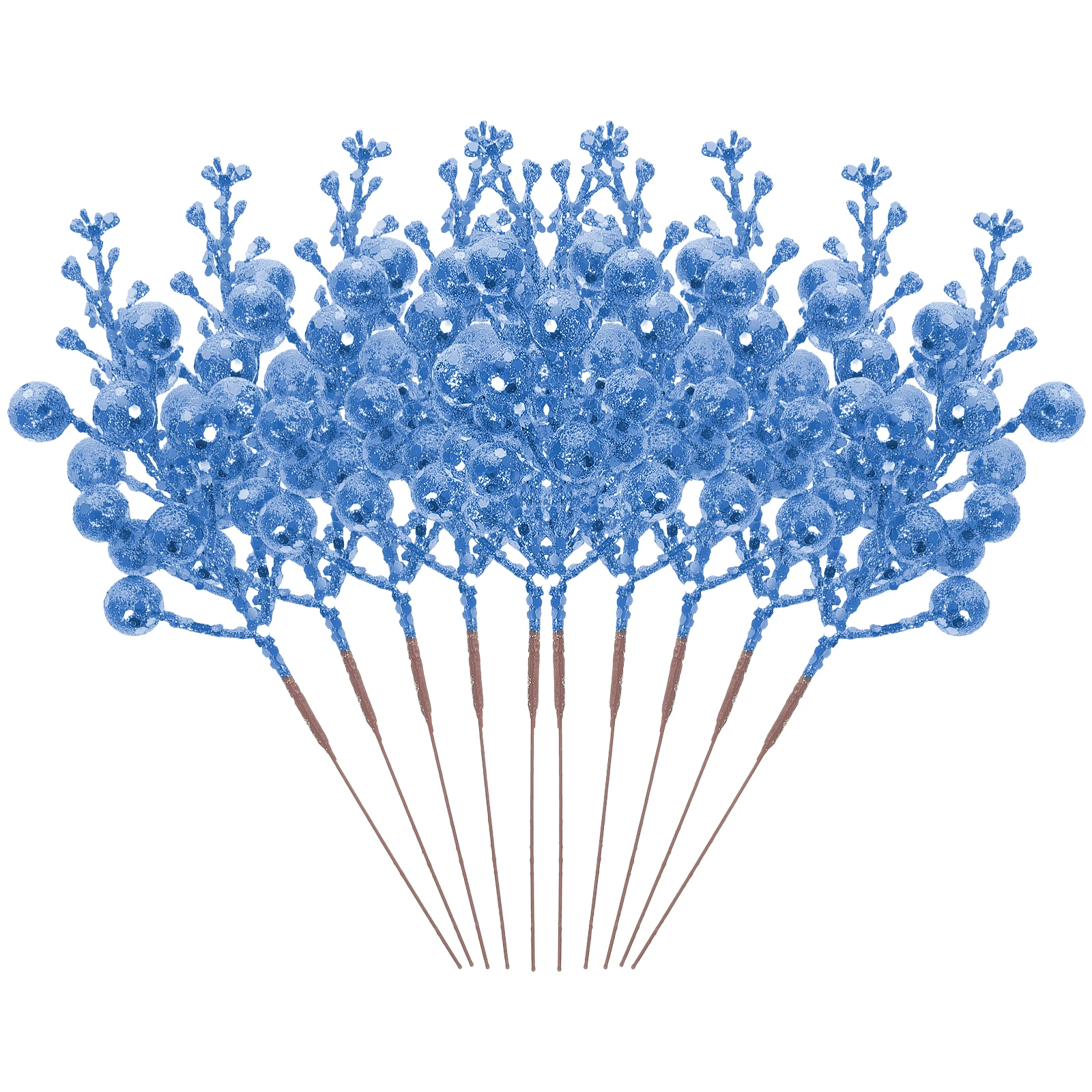 

10Pcs Christmas Decoration Artificial Berry Glitter Stems Fake Branch for Tree Wreath Centerpiece Winter Holiday