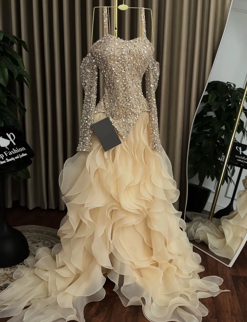 

Индивидуальные длинные вечерние платья-труба из органзы с пайетками и плиссировкой, с открытыми плечами, на заказ, для особых случаев, пастельных оттенков, с изысканным декором