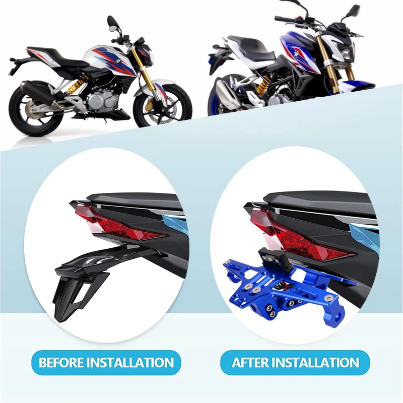 حامل لوحة ترخيص ذيل خلفي قابل للتعديل لدراجة نارية ، حامل لوحة مرتب لدراجة نارية g3r 10r #4