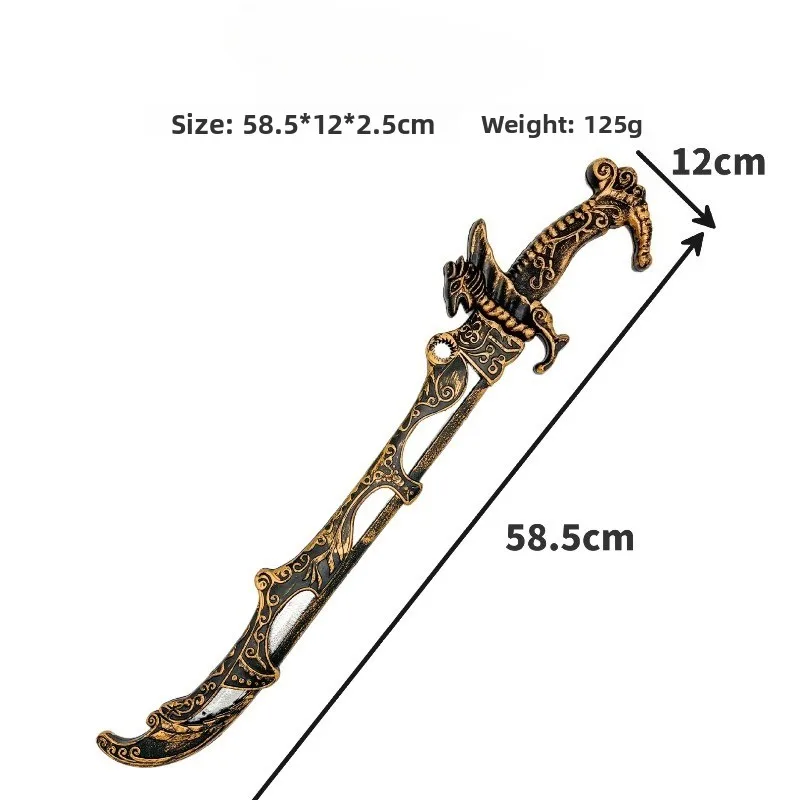58.5 m/23.03in Kunststoffen Met Schede Speelgoed Zwaard Westerse Gebogen Mes Cosplay Model Props Wapens Collectible Display Feestartikelen