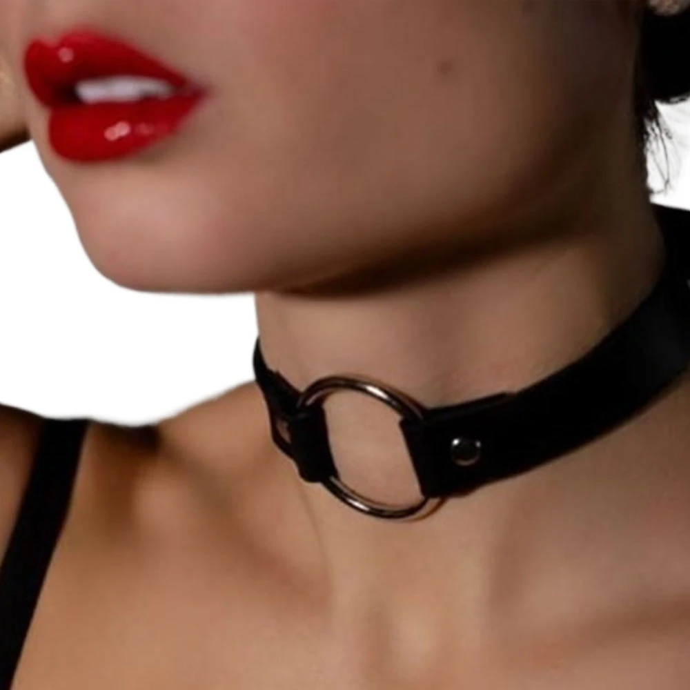 

New Woman Punk Choker Collar Necklace PU Leather Goth Rivets Choker Necklace Pendientes Party Club Gothic Femme Jewelry