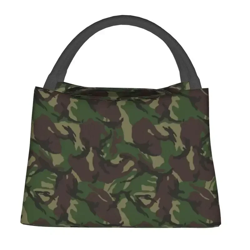 

British DPM Camo Insulated Lunch Bag for Camping Travel Army Camouflage Resuable Thermal Cooler Bento Box Women
