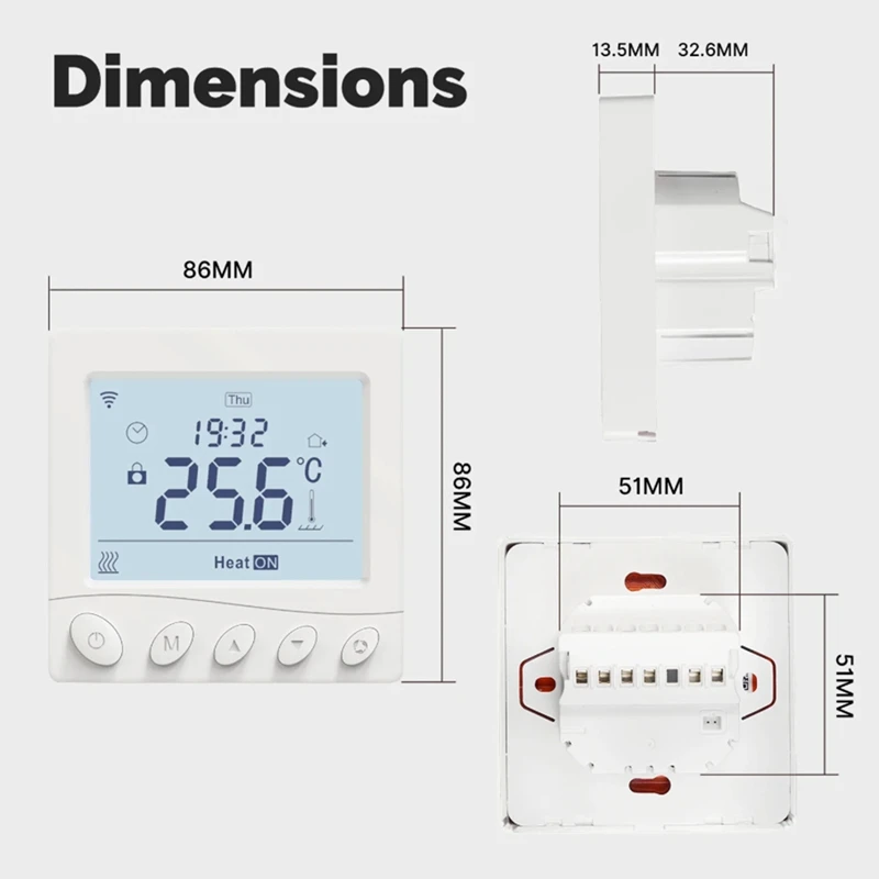 Wifi Thermostat อุณหภูมิห้อง Controller เครื่องทําความร้อนใต้พื้นแก๊ส App Control ทํางานร่วมกับ Home