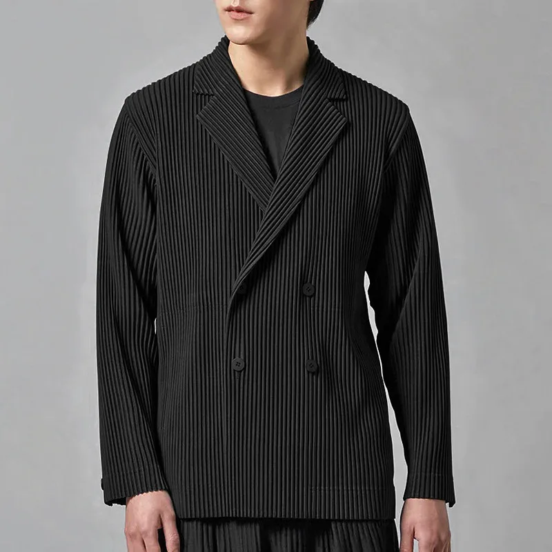 イッセイ ミヤケ スーツジャケット 日本製 新作 プリーツスーツ プレミアムドレープ リラックスフィット ダブルブレスト カジュアル