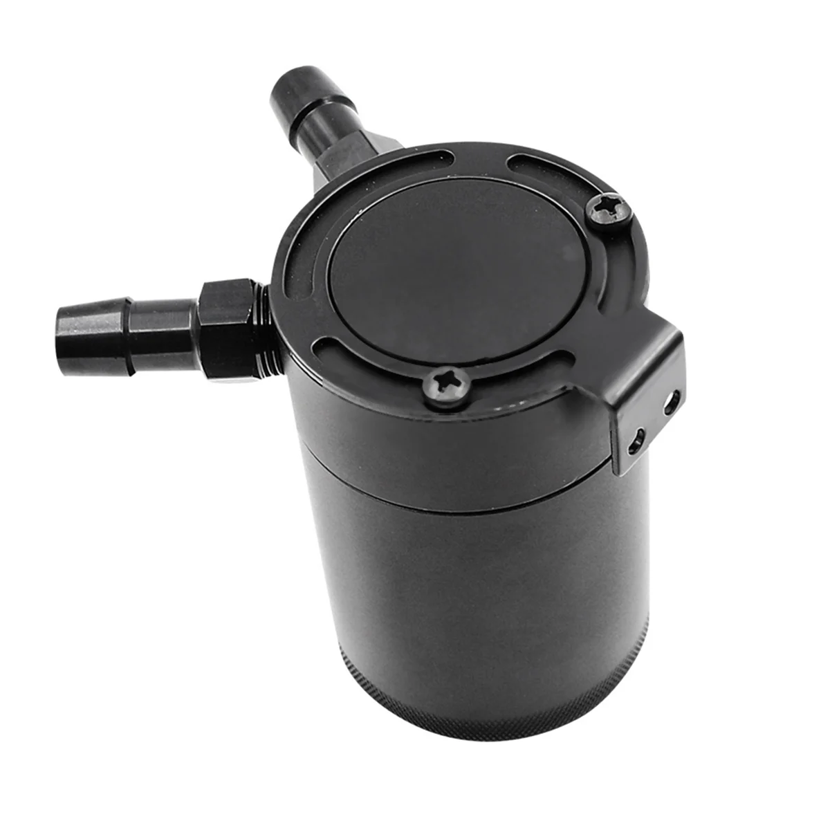 Universal Oil Catch Can Compact Baffled 2-Port Aluminum Reservoir Oil Catch Tank Fuel Tank Two Hole Breathable