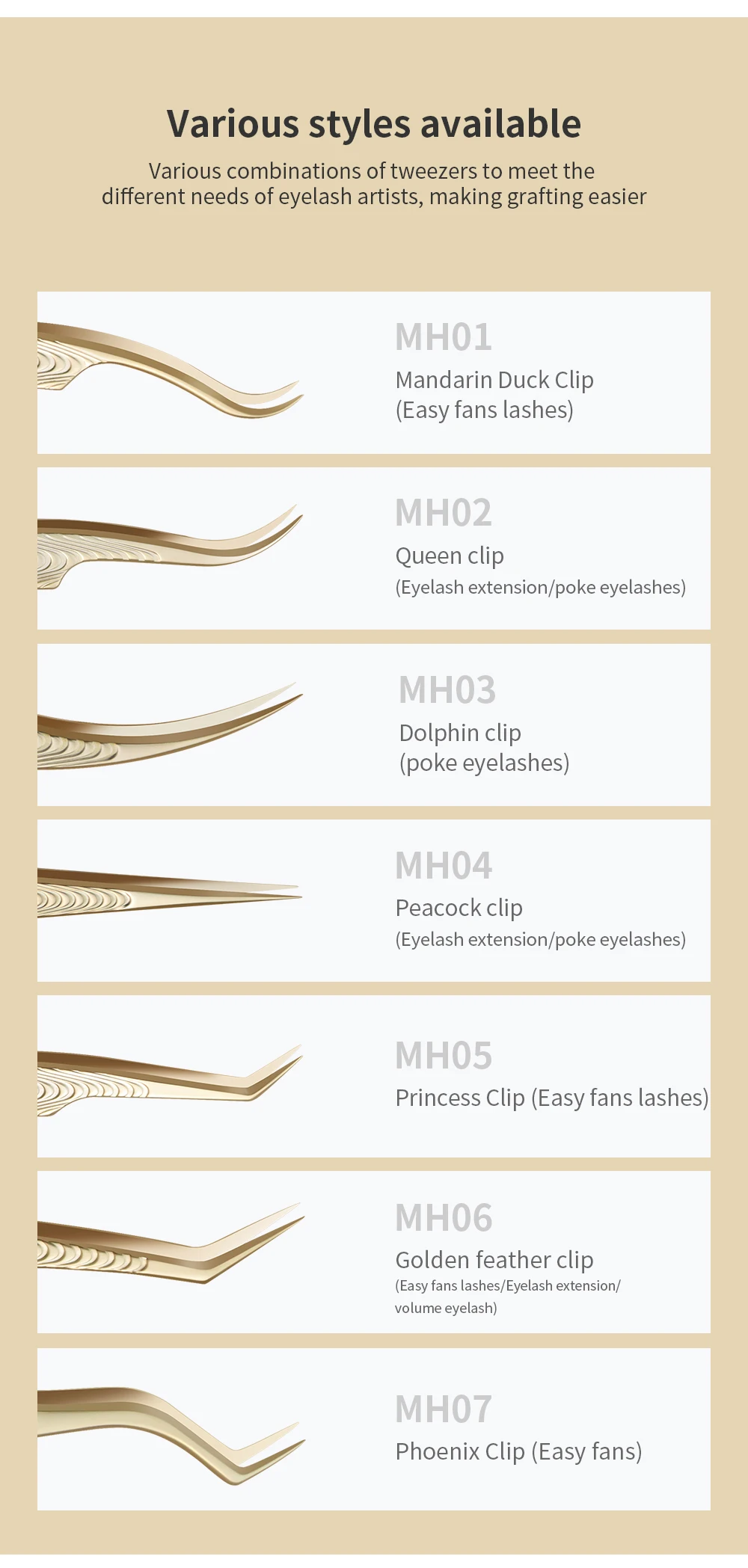 GLAMLASH Wimpernverlängerung, rutschfeste Pinzette aus Edelstahl für klassische Wimpern, Augenbrauen, einfacher Fächer, russische Volumenwimpern – Detail 9