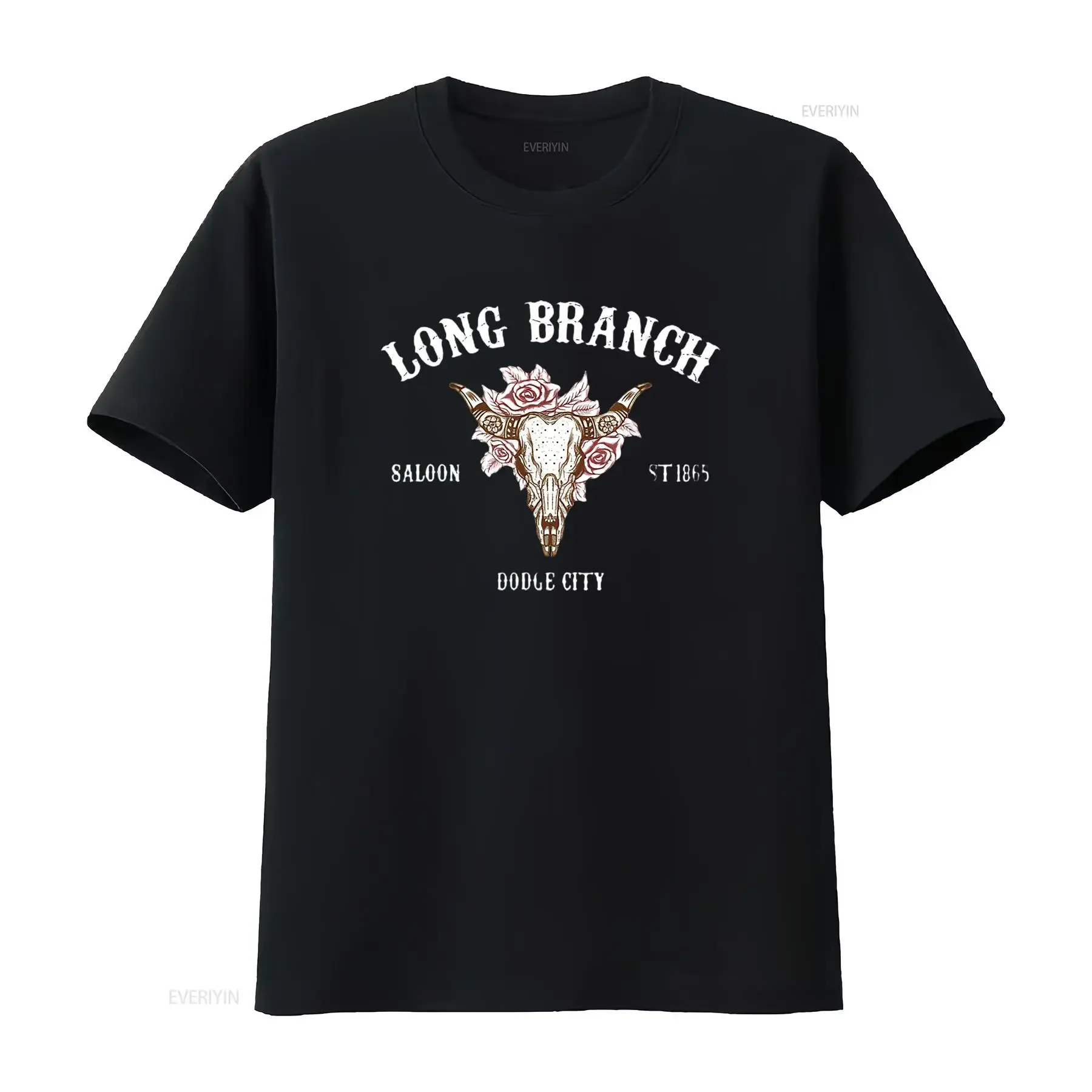 Gunsmoke Long Branch Saloon Womens T Shirt Black XL vintage Washed Unisex designer clothes Breathable Stretched Slightly