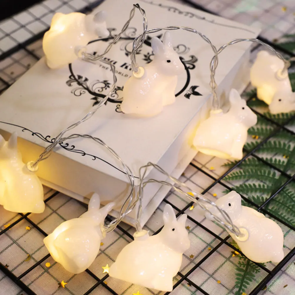 

10 Leds Rabbit Light String 1.5 Meter Warm White Easter Decorative Lamp for Courtyard Home Bar Indoor Outdoor Use Bright Low