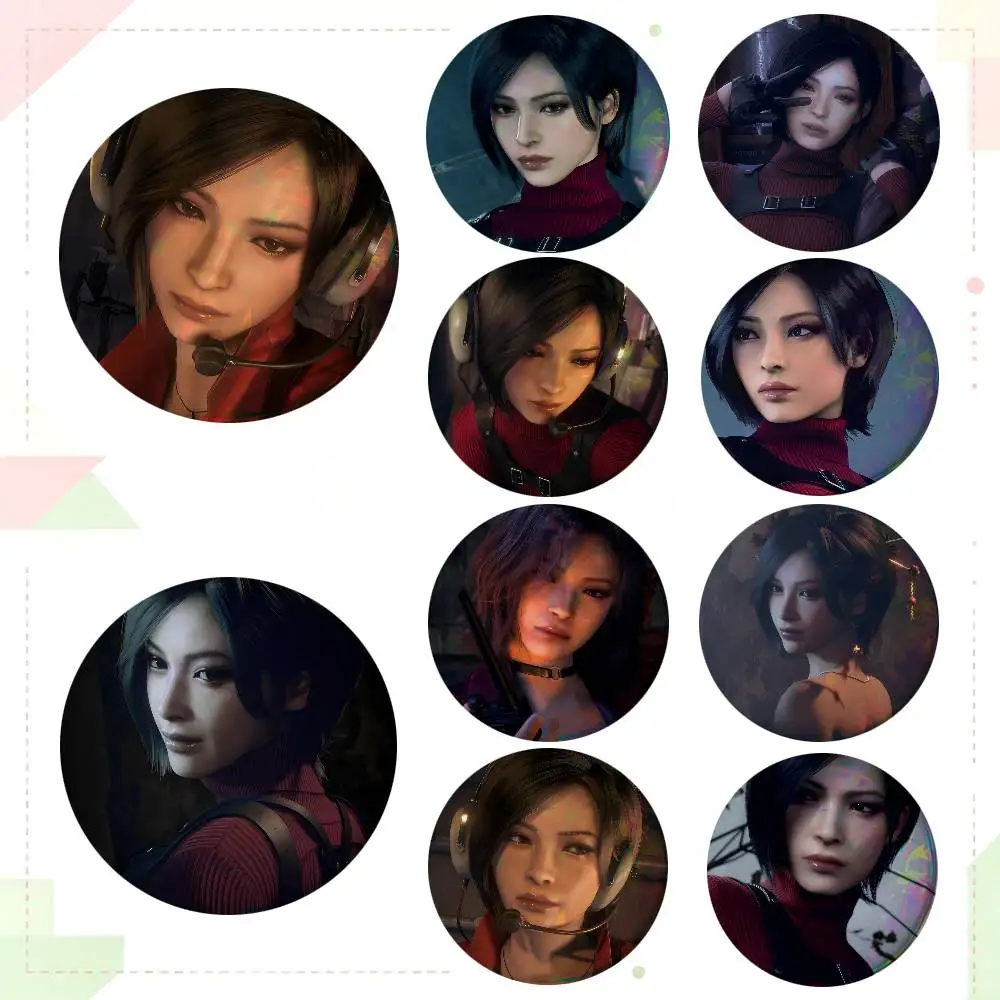 Game Resident Evil Ada Wong Round Badge Lapel Pin Backpack Clothing Jewelry Accessories Gift Brooch