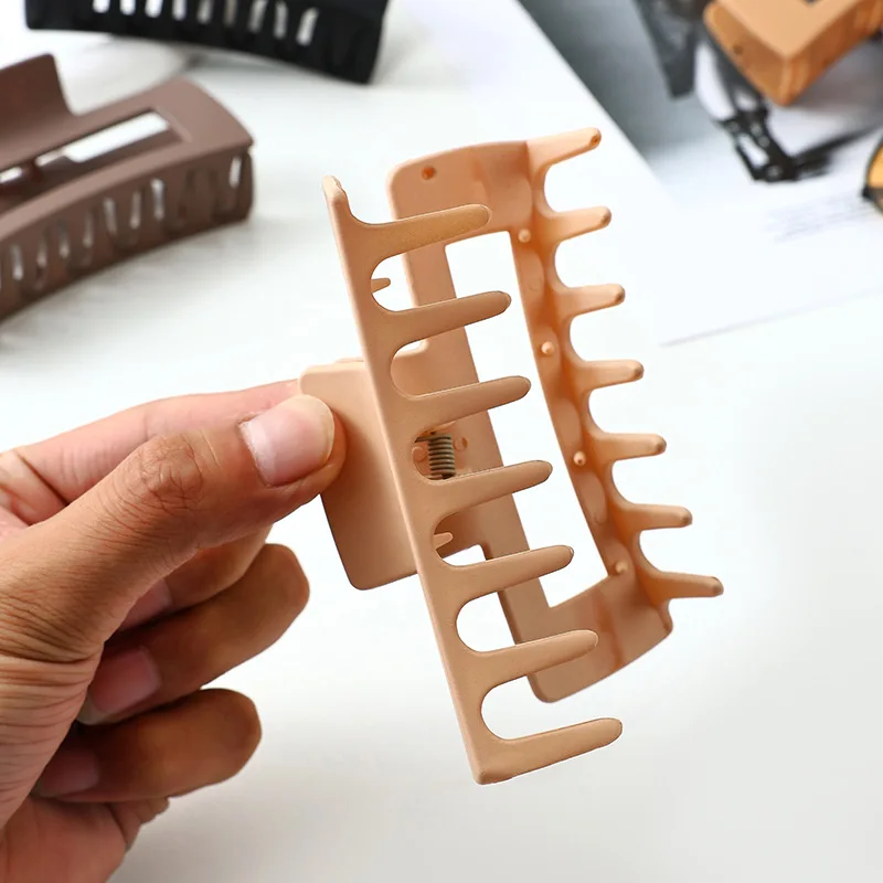 4-teiliges Krallen-Clip-Set – große Krallen-Clips, nicht abfärbende Gummifarben-Clips, quadratische Haarspangen, Hai-Clips, Anti-Rutsch-Clips – Detail 2