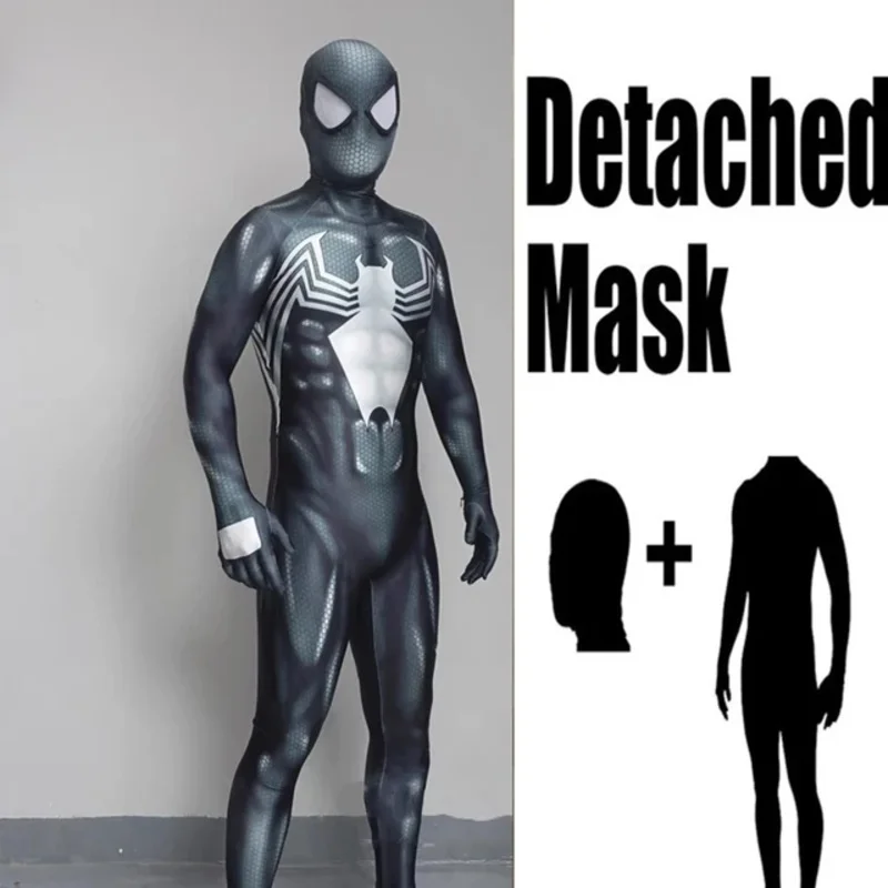 할로윈 성인 어린이 새로운 독 Symbiote 슈퍼 히어로 Spidercosplay 의상 Bodysuit Zentai Second Skin Suit Men Party Jumpsuit