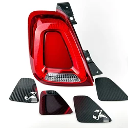 Brand New Genuine Carbon Fiber Glossy Black Twill Rear Light Middle Decorative Cover  For Fiat 500 2015-2022 Abarth 595 695