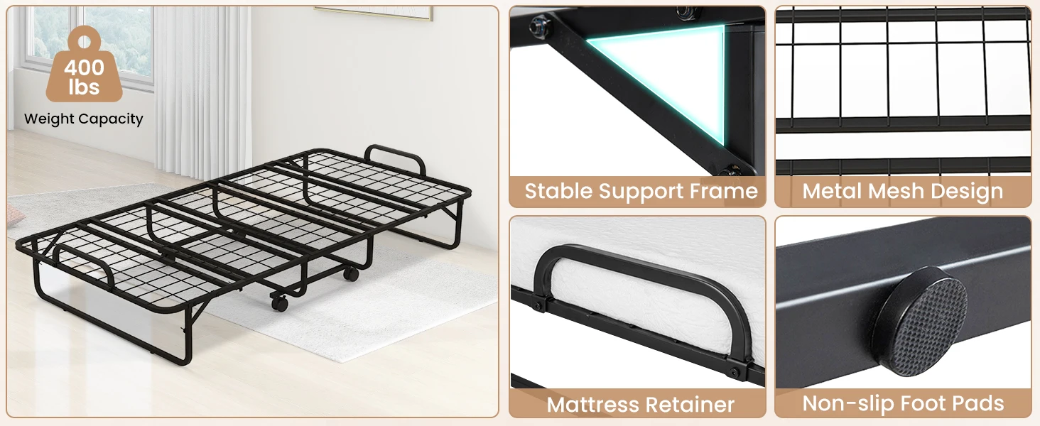 folding bed with mattress for adults