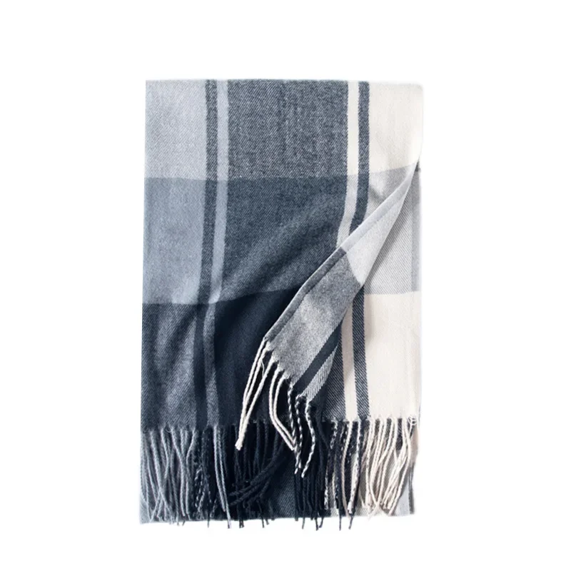 65 * 185cm new winter plaid cashmere scarf women's shawl thickened warm tassel scarf