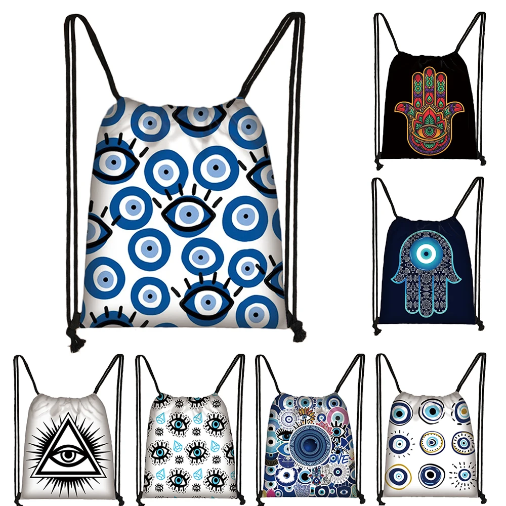 

Женский водонепроницаемый рюкзак на шнурке, с принтом сглаза