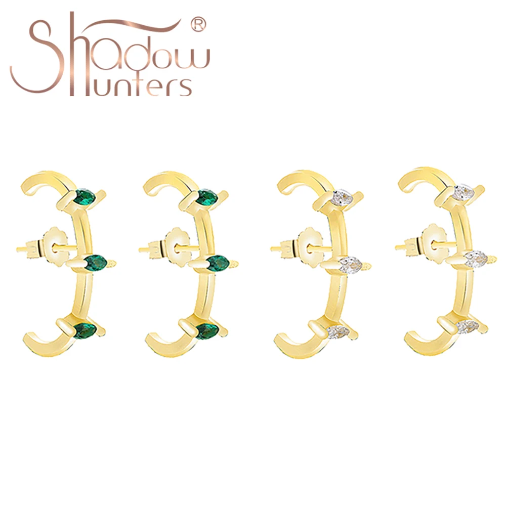 SHADOWHUNTERS ريال 100% 925 فضة الكرمة الأخضر كريستال تشيكوسلوفاكيا وأقراط بيان امرأة المجوهرات بالجملة الربيع نمط #2