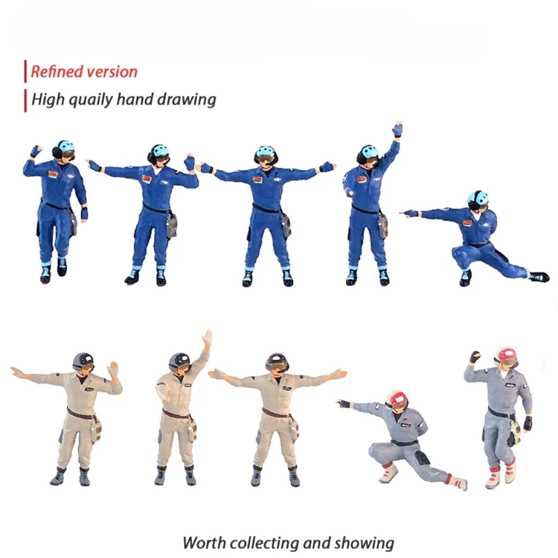Neue 1:64 Modell Action Figure Air Force Pilot Befehl Flugzeugträger Boden Service Handhabung Arbeits Männer DIY Szene Zubehör