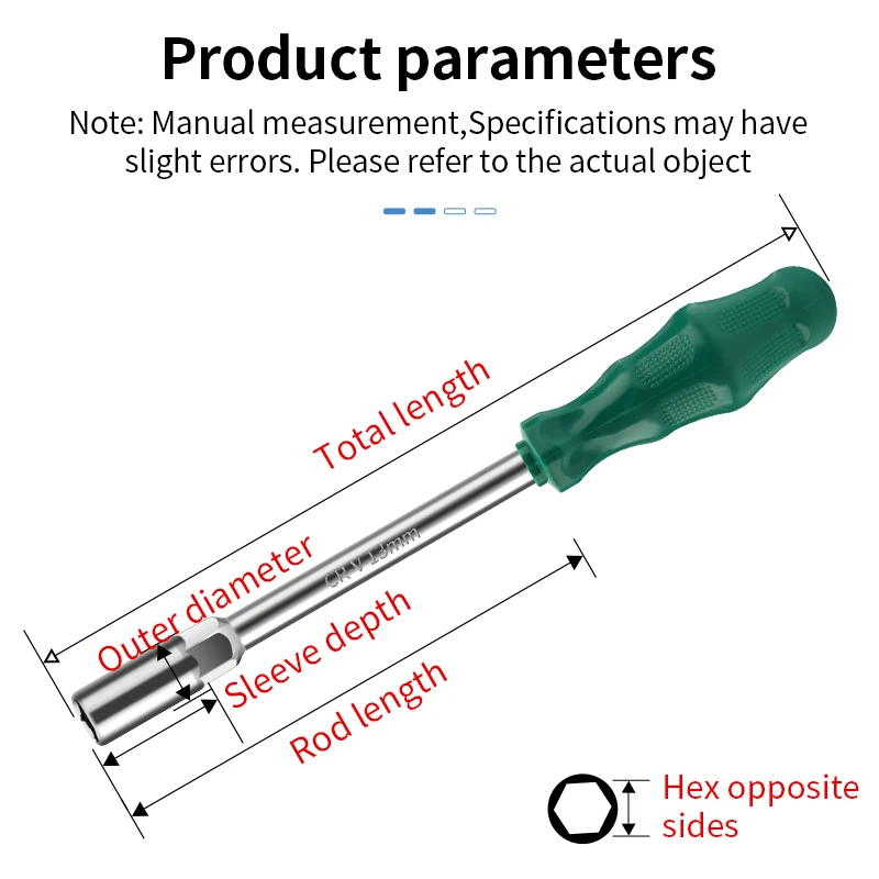 LUXIANZI Hex Nut Metal Socket Screwdriver Wrench 5/5.5/6/7/8/9/10/11/12/13MM Nutdriver Hand Tools Lengthen Metal Driver Wrench