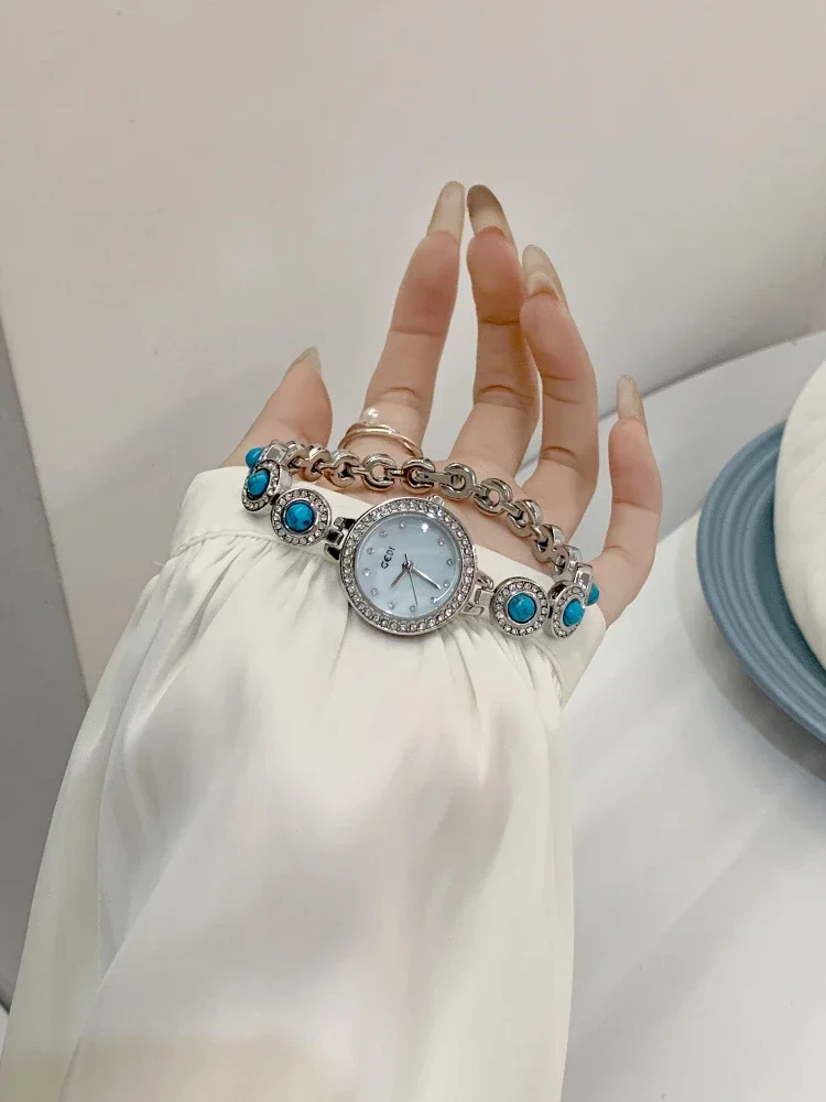 Women\'s Pearl Bracelet Light luxury quartz watch delicate bracelet 2024 new bracelet style high value pearl chain reloj mujer