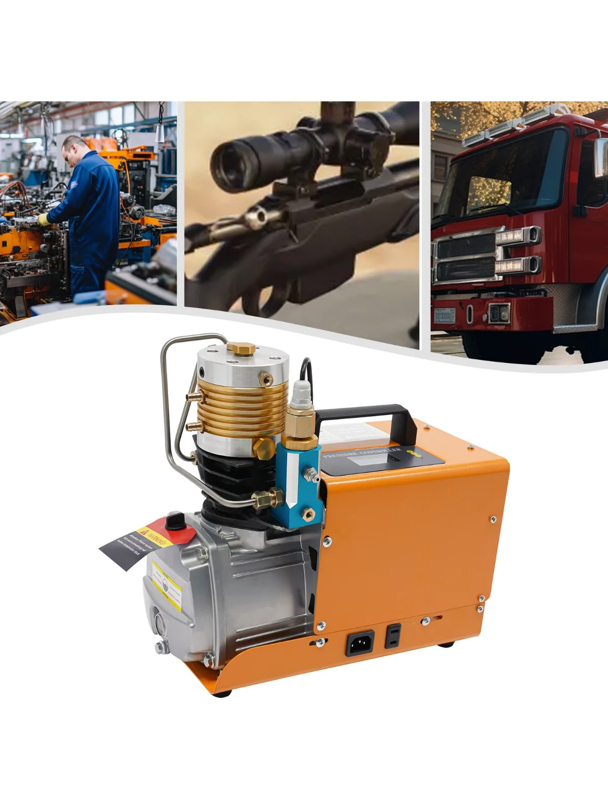 NIEUWE 300Bar Hogedruk Luchtpomp Draagbare PCP Luchtcompressor Pomp1.8KW220V Elektrische Inflatiepomp met Olie-Water Separator2800RPM - afbeelding 2