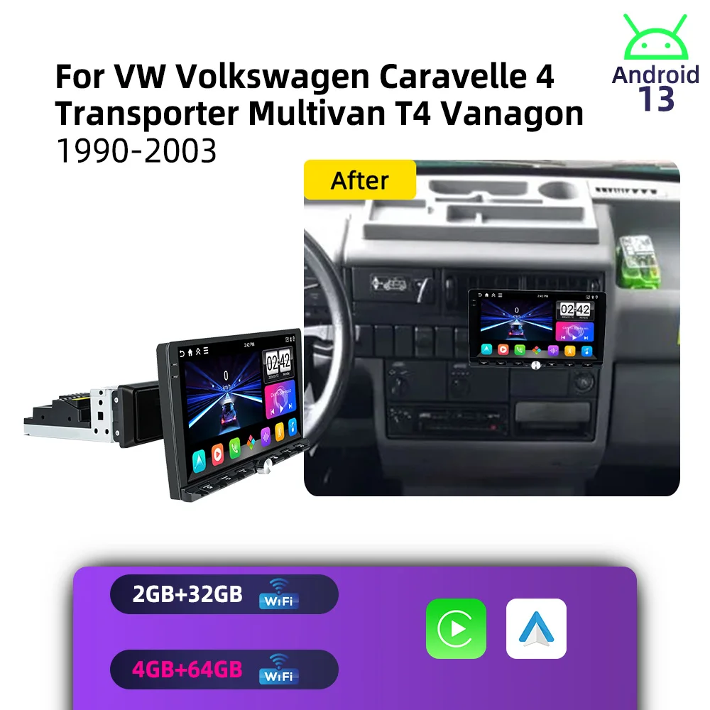 Car Multimedia for VW Volkswagen Caravelle 4 Transporter Multivan T4 Vanagon 1990-2003 Android 1Din Stereo Radio 9