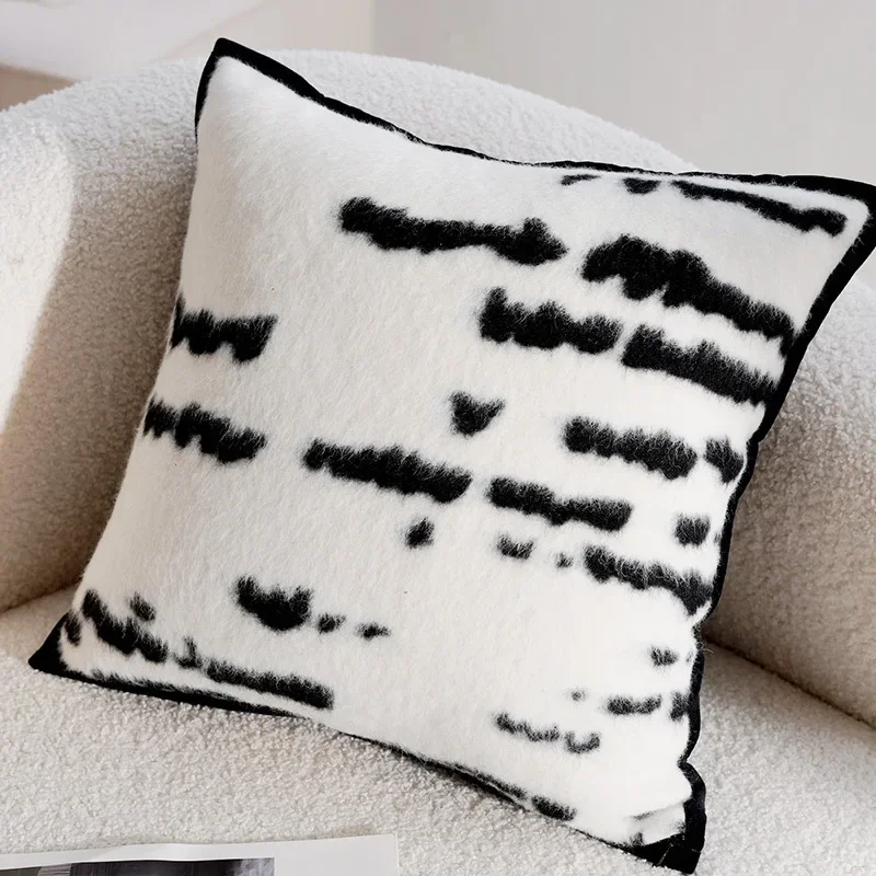 30X50/45X45CM Black French Throw Pillow Cover Retro Modern Stamping Waist Cushion Cover Decor Home Decorative Pillowcase