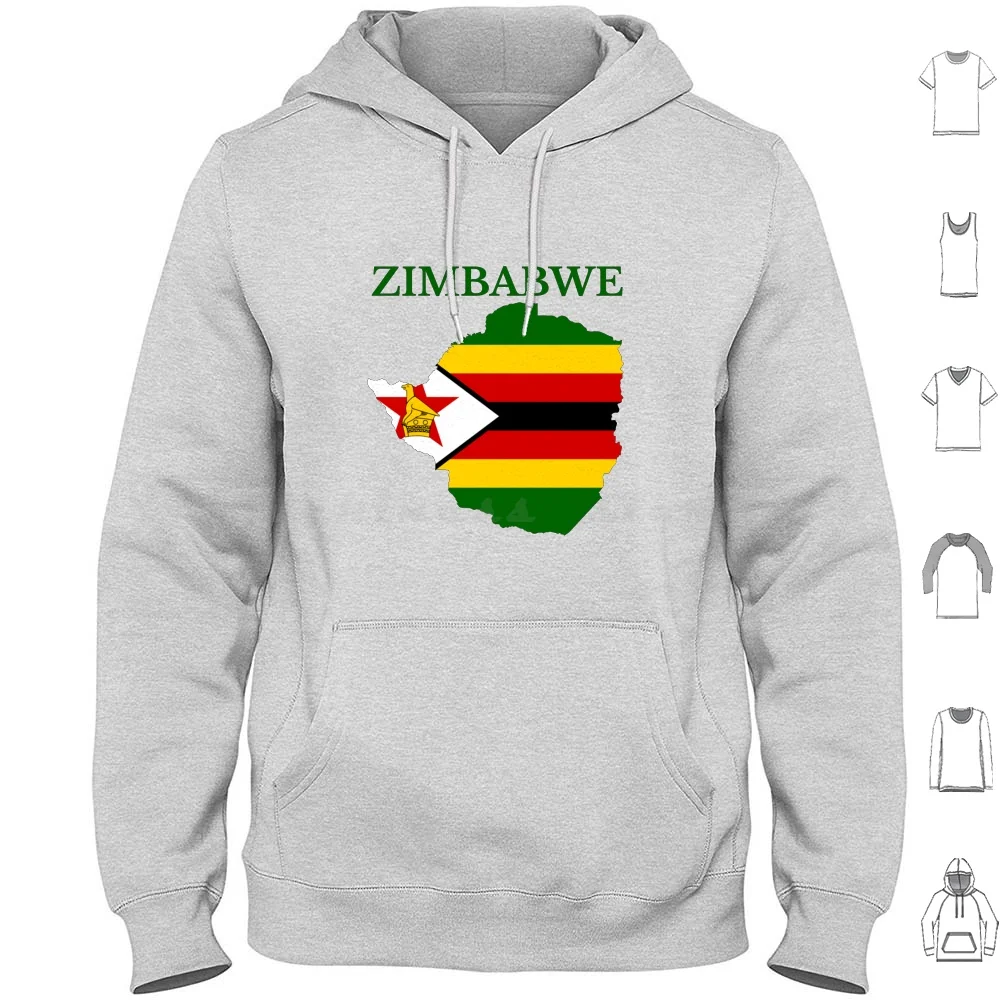 Zimbabwe Flag Map Hoodies Long Sleeve Love Heart Of