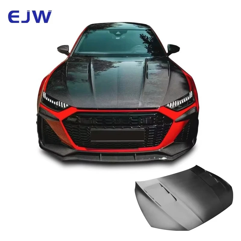 

For New 18-23 Audi A7 S7 C8 Carbon Fiber Engine Hood With Bolts High Performance Bolt-On Retrofit Upgrade