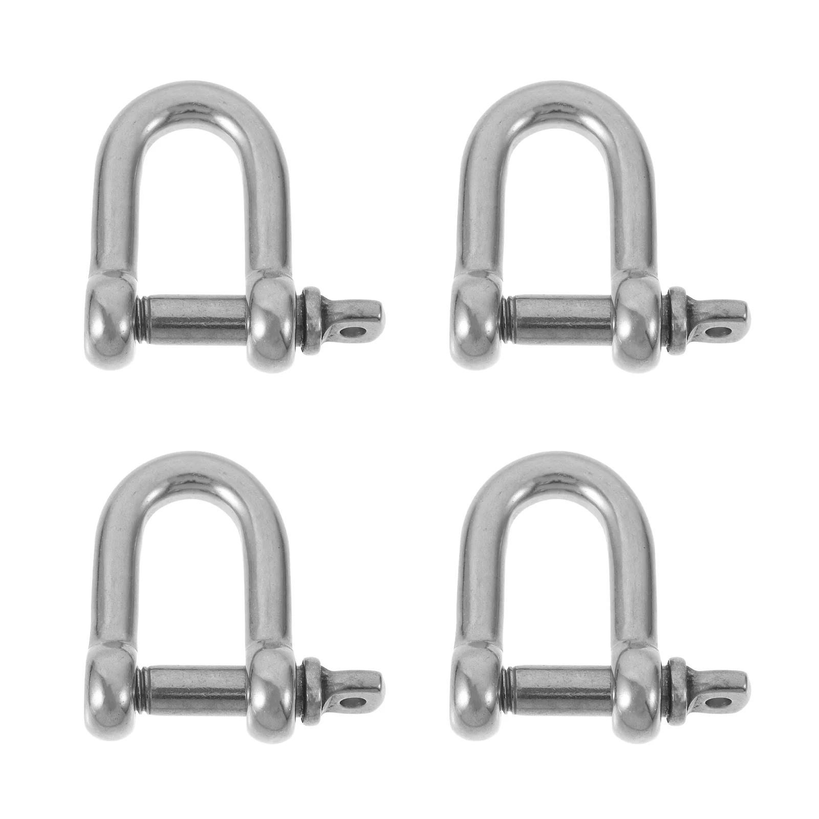 4pcs Heavy Duty Stainless Towing D-Rings D Ring Shackle Tow Hook Off-road Tool Shackle Isolator Ring