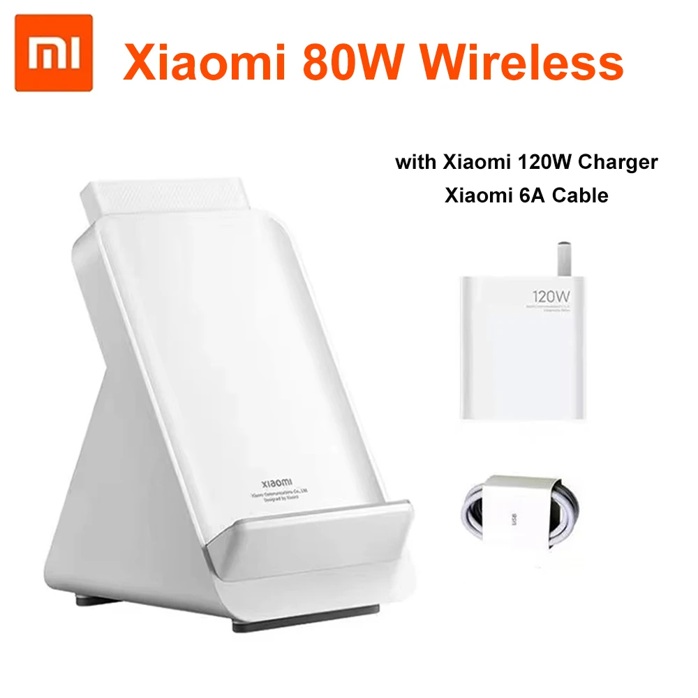 Xiaomi 80W ワイヤレス充電器 120W充電器,ケーブル付 【正規品】 Original Xiaomi 80W Wireless Charger + 120W Charger + 6A Type-c
