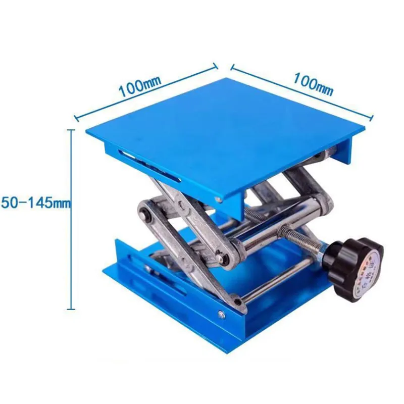 Lab Adjustable Stable Lifting Platform Aluminum Alloy Woodworking Engraving  Control Manual Lift Stand Table Woodworking Benches