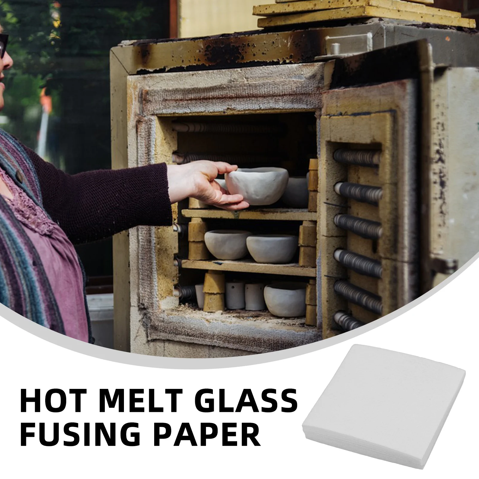 

40Pcs 70mm Ceramic Fiber Paper Heat-Resistant for Glass Fusing Pottery Kiln Accessories Crafting Studios Ceramic Refractory Pads